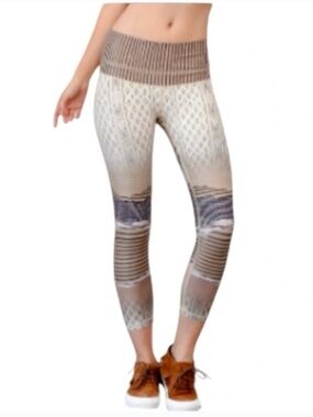 NIYAMA SOL Beachcomber Helen Leggings Tan Ivory Black Size XL
